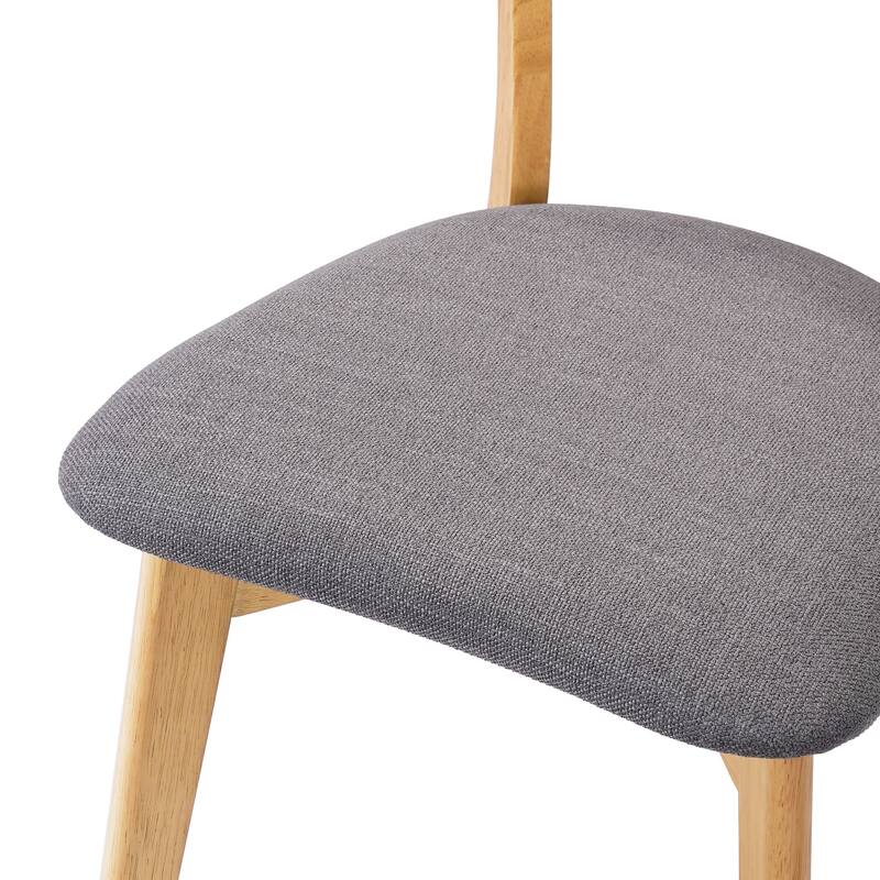 Mid-Century Walnut Finished Frame Upholstered Dining Chairs ,Set of 4