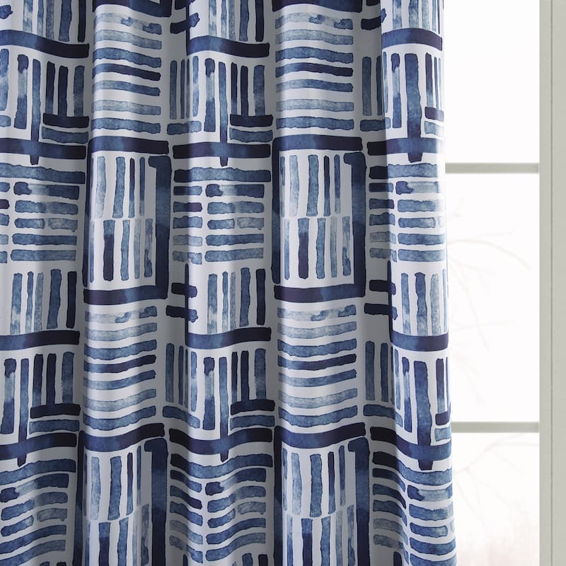 Exclusive Fabrics Modern Geometric Hashtag Blackout Room Darkening Curtain Panel Pair (2 Panels)