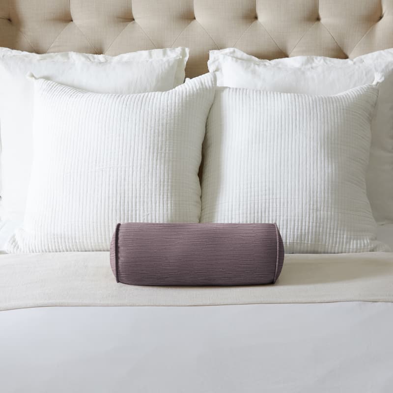 Sorra Home Velvet Bolster Pillow - 16 in x 6 in x 6 in - Fig