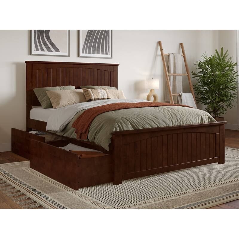 AFI Nantucket Platform Bed with Matching Footboard & Storage Drawers