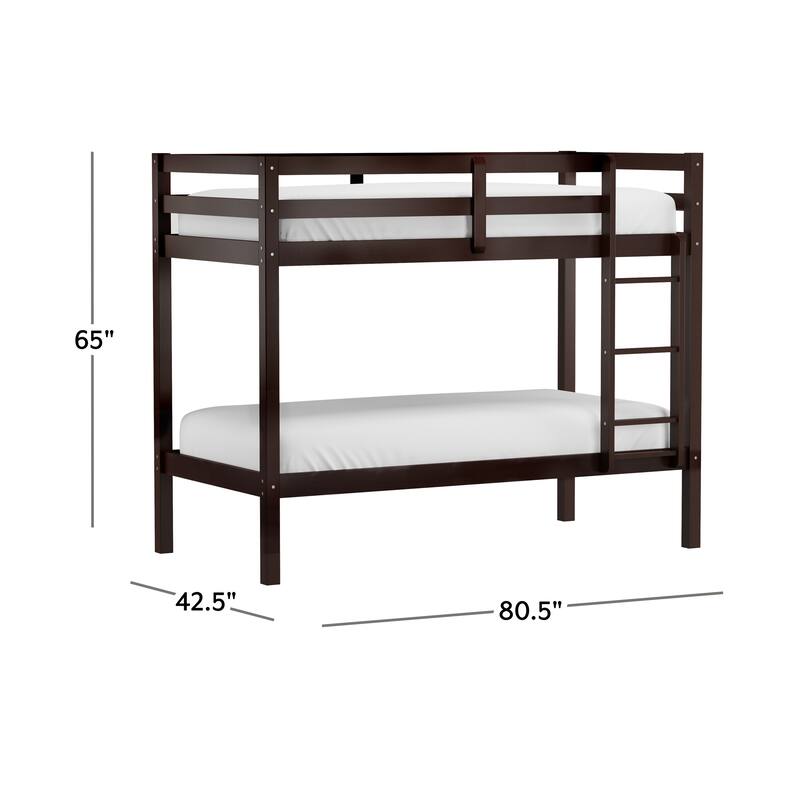 Hillsdale Caspian Wood Twin Over Twin Bunk Bed