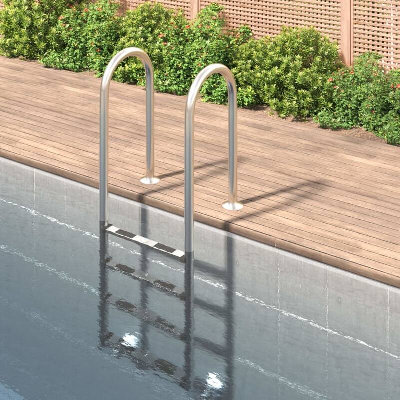 vidaXL Pool Ladder Silver 304 Stainless Steel Standard/Medium/Large - 15 x 21.3 x 72.6