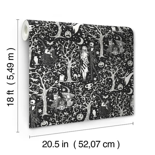 Disney Tim Burton's The Nightmare Before Christmas Black Forest Peel and Stick Wallpaper by RoomMates