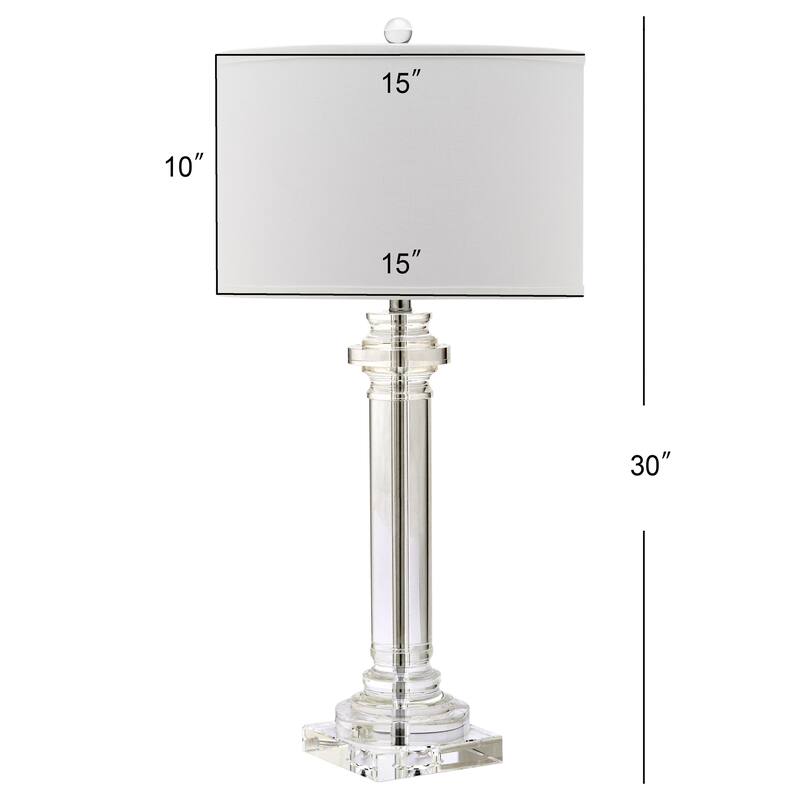 SAFAVIEH Lighting Carie 30-inch Crystal Crystal Column Lamp - 15" x 15" x 30" - 15Wx15Dx30H