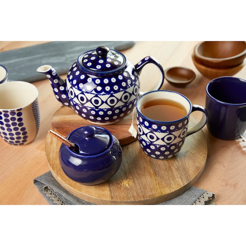 Blue Rose Polish Pottery 596 Zaklady Medium Teapot