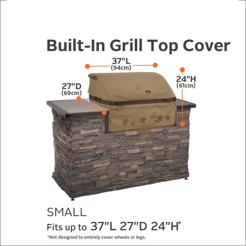 Classic Accessories Hickory Water-Resistant 37 Inch Built-In BBQ Grill Top Cover