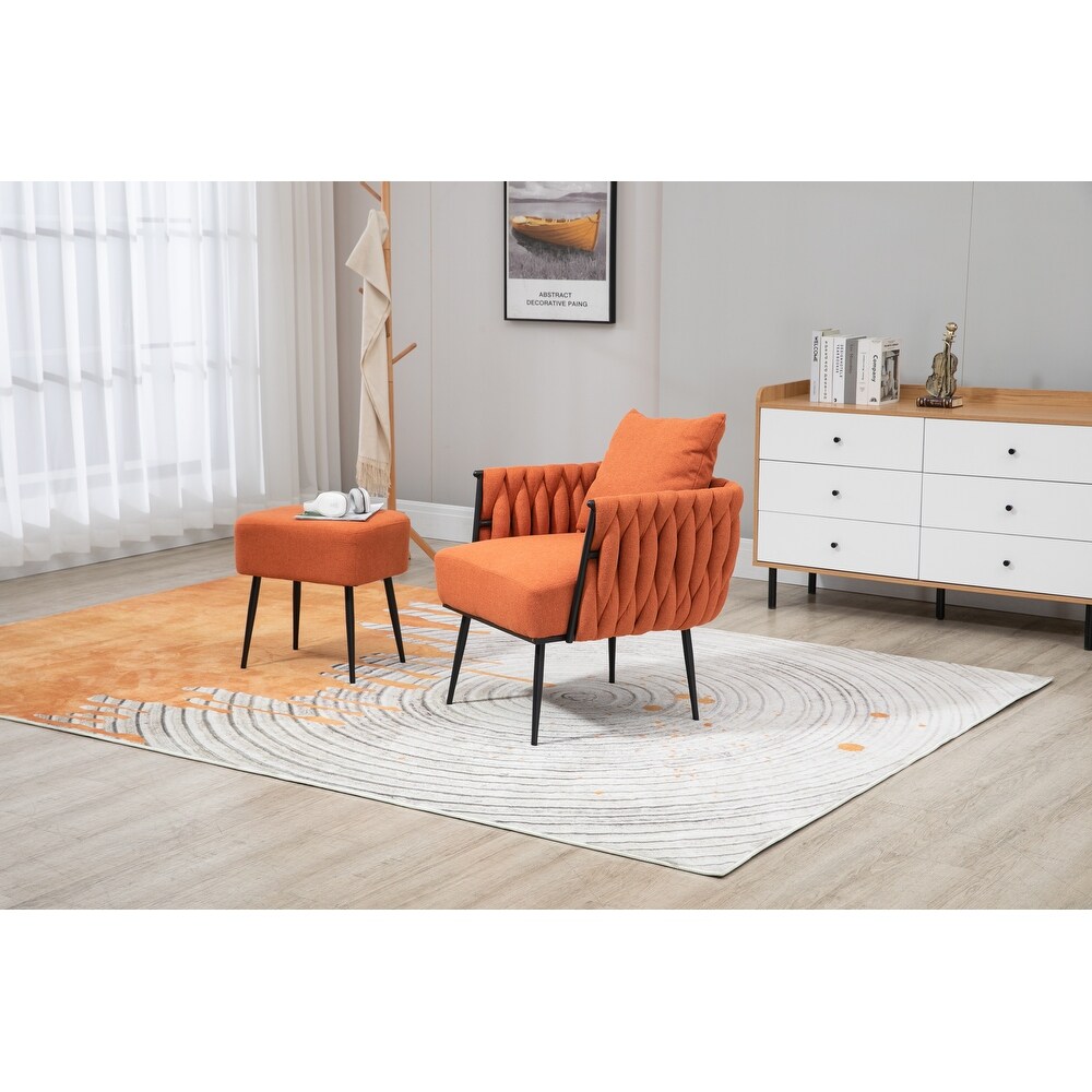 Orange suede deals chair