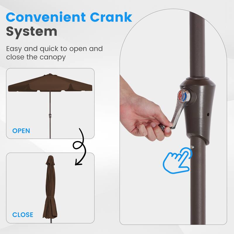 11ft Patio Market Umbrella with UV-Resistant and Sagging Edge Designed