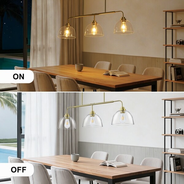 Starsky 3-Light Linear Clear Glass Pendant - On Sale - Bed Bath