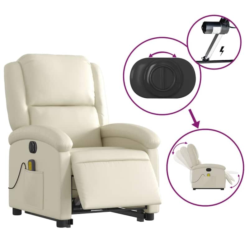 vidaXL Stand up Recliner Chair Power Lift Reclining Armchair Faux Leather