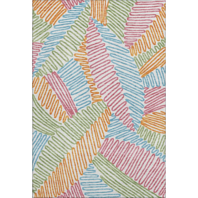 Premium Washable Super Soft Contemporary Leaf Mayfield Rug