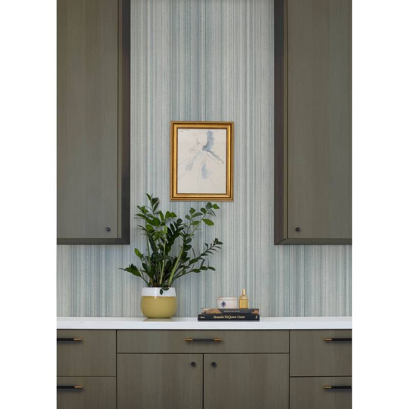A-Street Prints Elan Blue Ombre Stripe Wallpaper