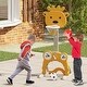 preview thumbnail 3 of 7, Yellow HDPE Kids Basketball Hoop with Adjustable Rim, Soccer and Golf Set - 21.5" L x 20.5" W x 44.5"-59" H