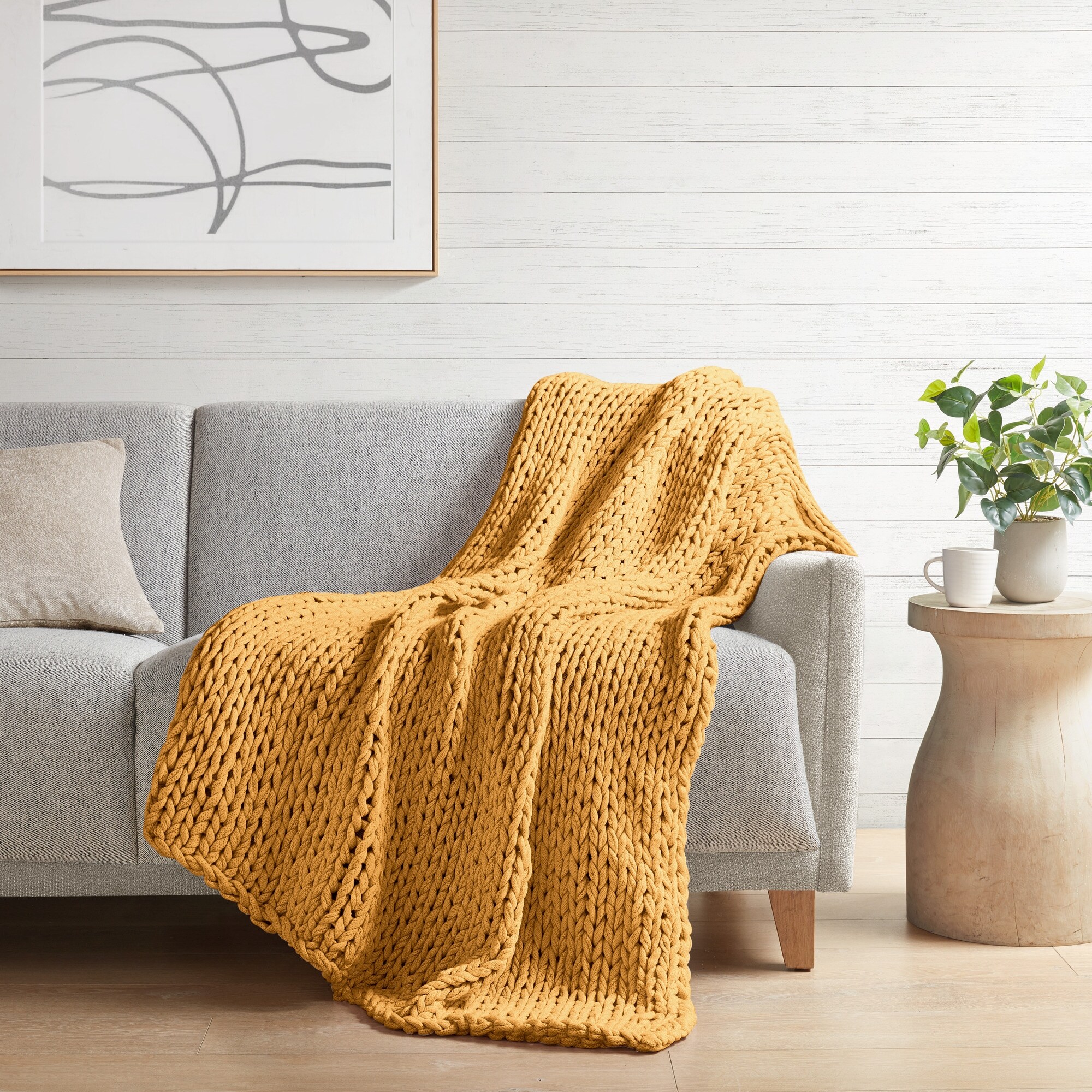 Madison park chunky double knit handmade throw outlet