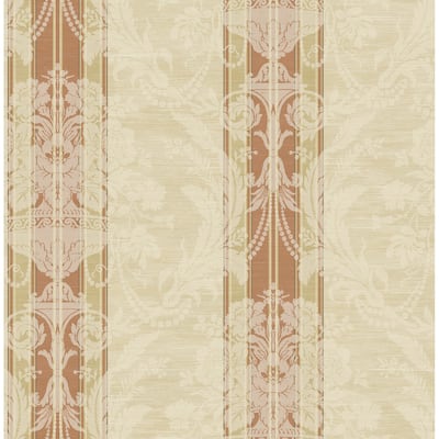 Seabrook Designs Villa Stripe Damask Unpasted Wallpaper