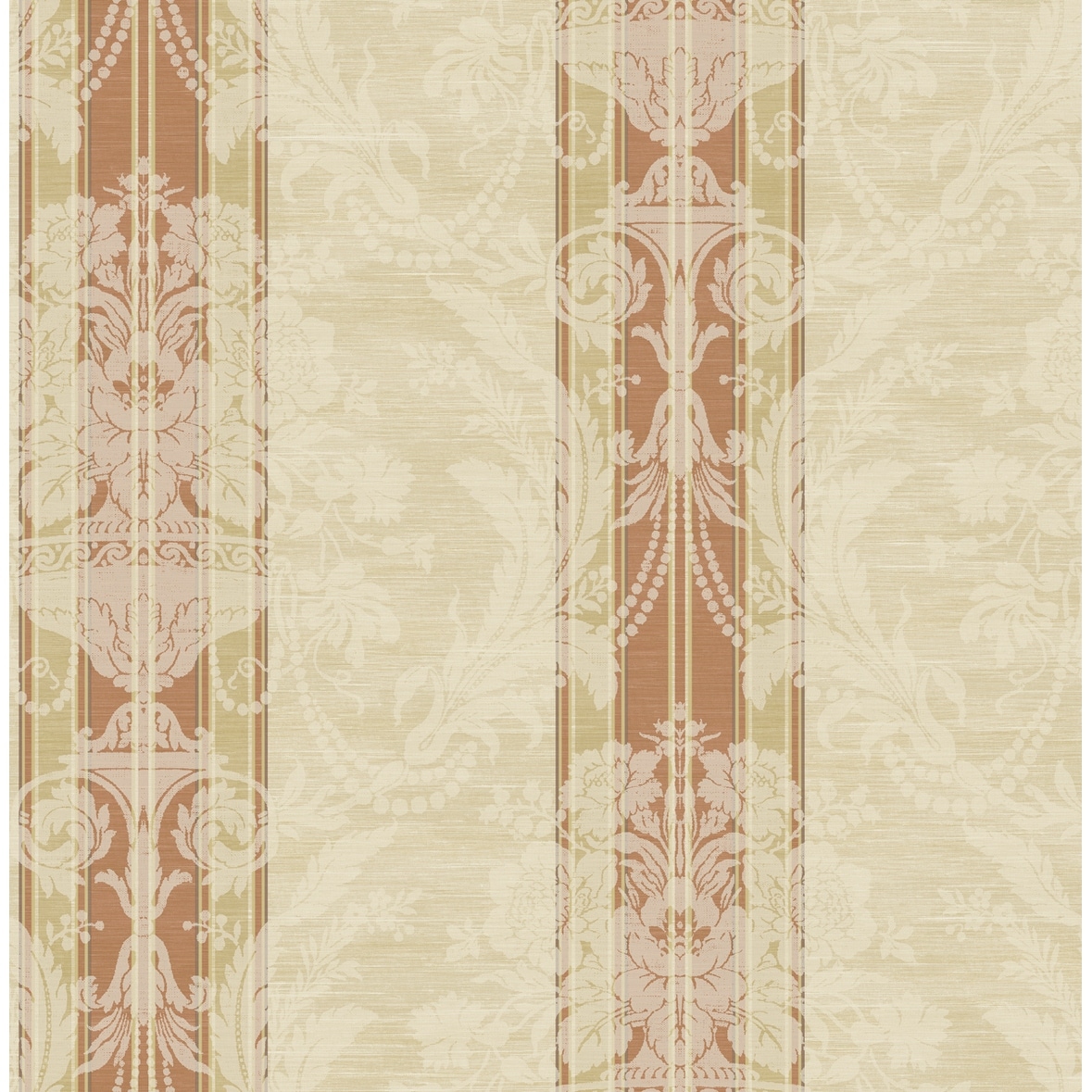 Seabrook Designs Villa Stripe Damask Unpasted Wallpaper