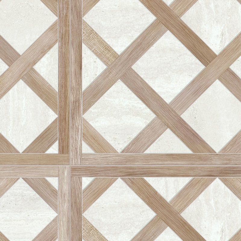 Merola Tile Fusione Intarsio Navona 23-1/2" x 23-1/2" Porcelain Floor and Wall Tile