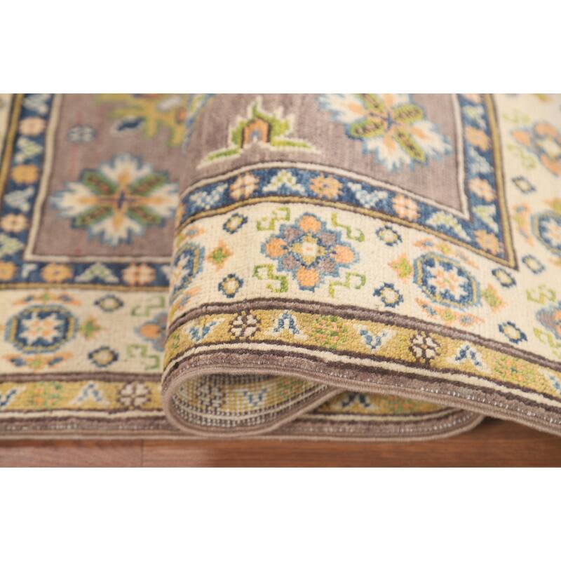 Brown Kazak Oriental Accent Rug Handmade Wool Carpet - 2'8" x 4'0"