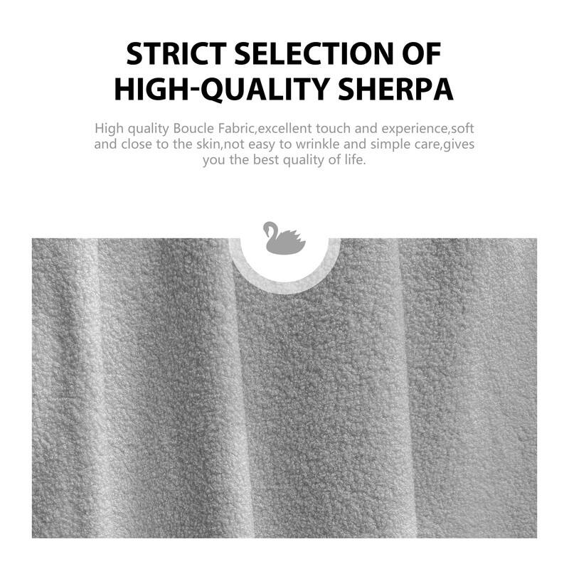 Dining Chairs Boucle Fabric Lamb Upholstered T-Shape (Set of 2)