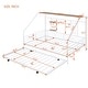 preview thumbnail 3 of 38, Metal Full Size House Bed with Trundle and Built-in Shelf