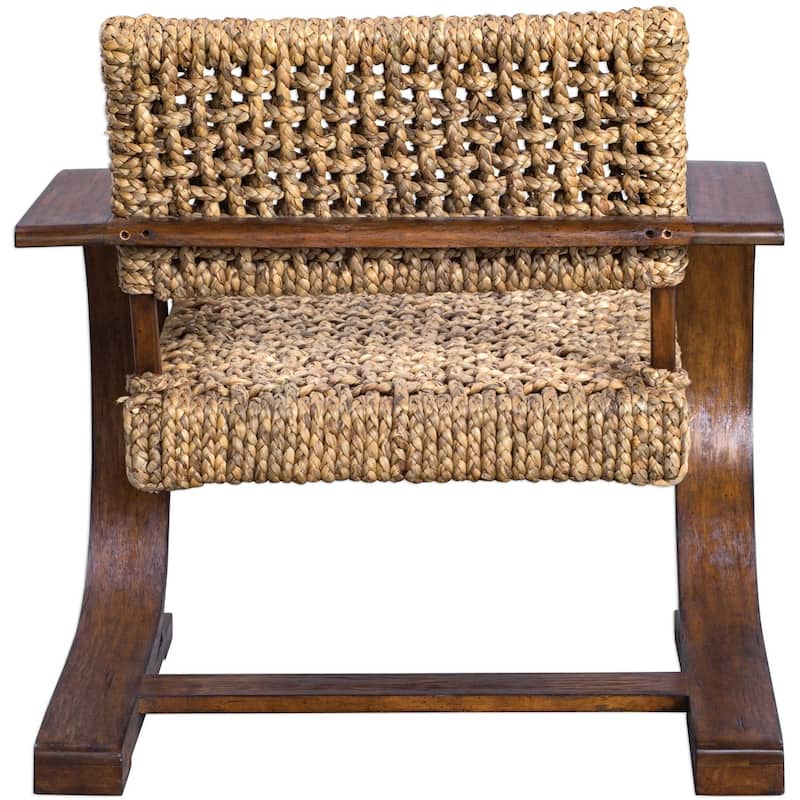 Uttermost Rehema 30" Wide Wood Framed Dual Arm Accent Chair