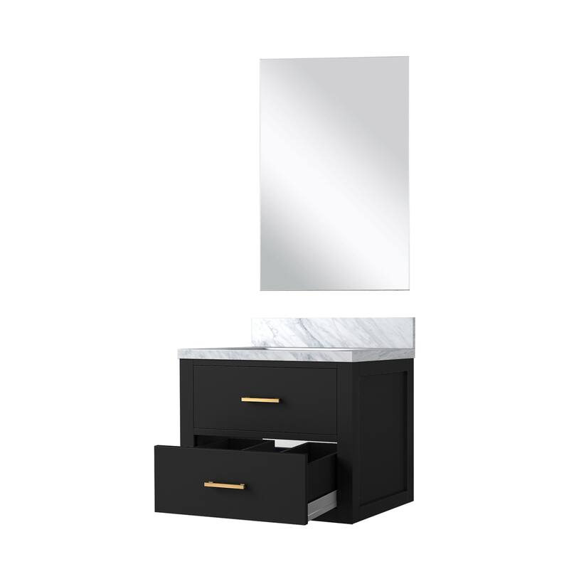 Castor Bath Vanity with Acrylic Top, Sink and Mirror