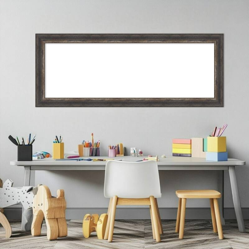 Amanti Art Bark Rustic Char Narrow Framed Dry Erase Magnetic Board
