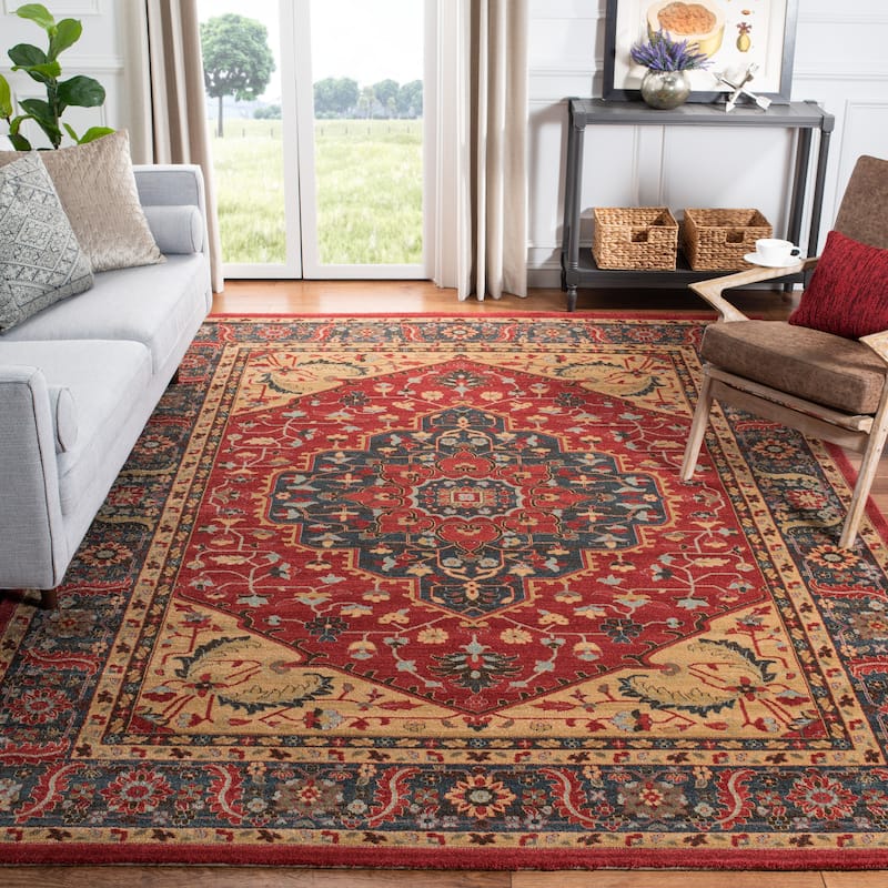 SAFAVIEH Mahal Elois Traditional Oriental Rug - 10' x 14' - Navy/Red