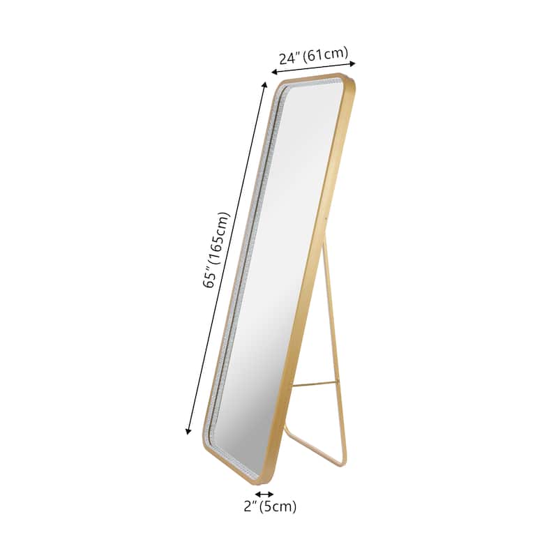 Tatum 65 in. H x 24 in. W Large Crystal Lining Rectangle Antifog Wall Or Floor Full-Length Mirror & Smart Touch - by JONATHAN Y