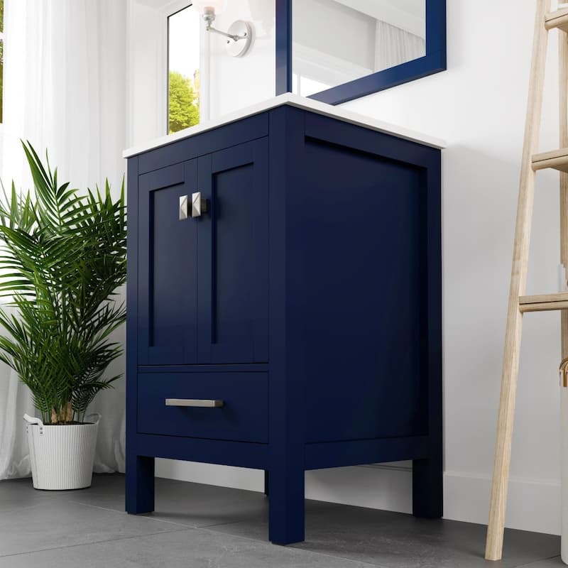Eviva Aberdeen 24"W Bath Vanity with Carrara Quartz Top