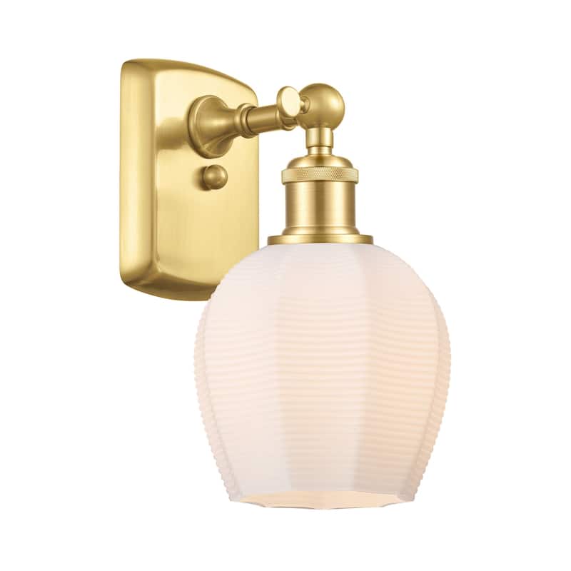 Innovations Lighting 516-1W-10-6 Norfolk Sconce Norfolk 10" Tall Wall - Satin Gold / Matte White