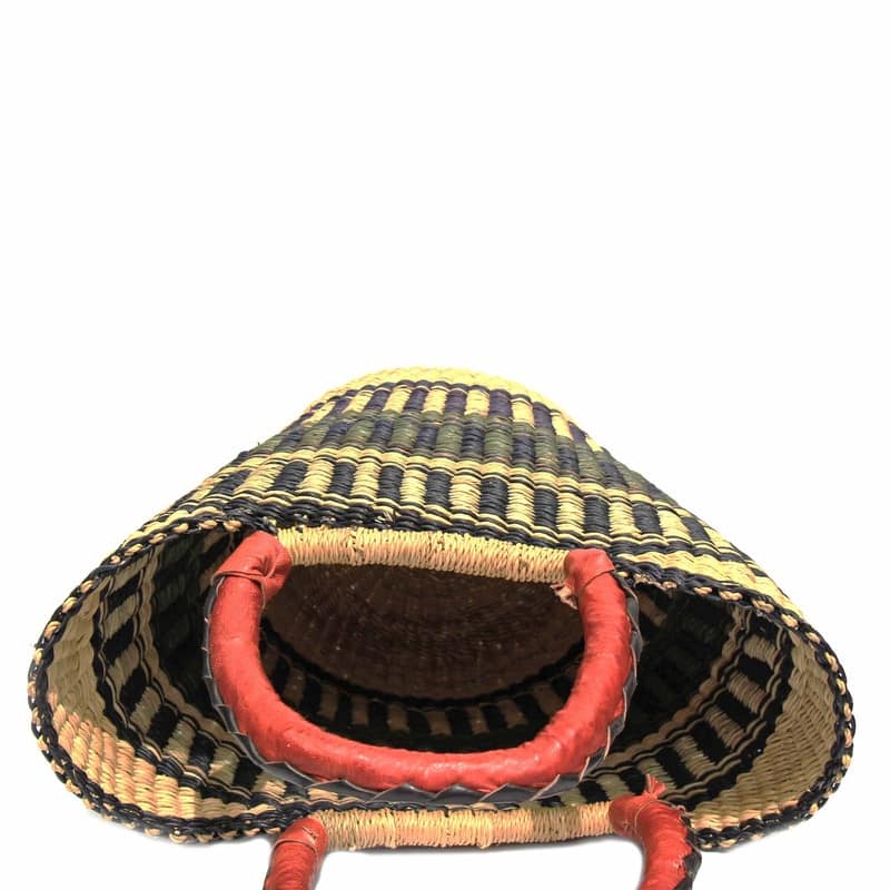 Handmade Bolga Shopper Tote Basket, 14-inch