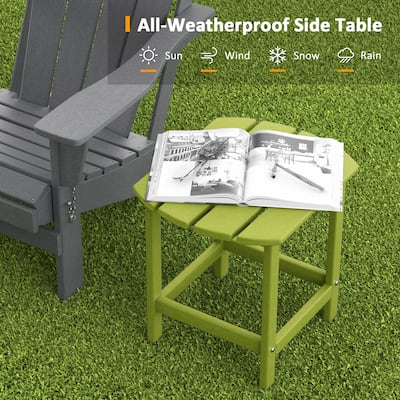 18.11 in. H Outdoor HDPE Plastic Side Table with Weather Resistant