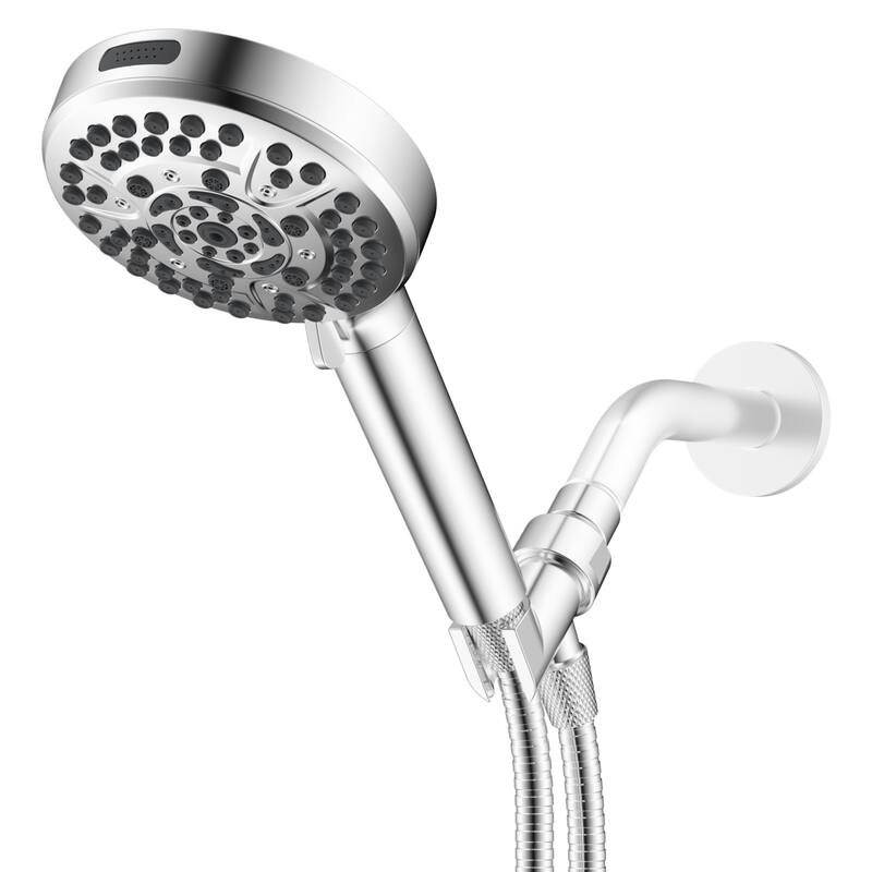 High Pressure 10-Spray Handheld Shower with 71-Inch Hose, Adjustable Holder - Chrome