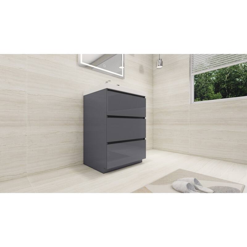 Aron 24'' Freestanding Vanity with Reinforced Acrylic Sink