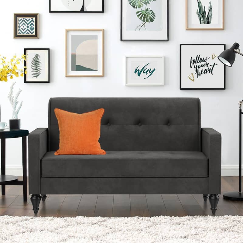 Loveseat Sofa Couch Upholstered Small Love seat Modern Couch Sofa - Gray