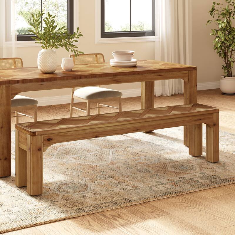 Solid Wood Dining Bench, Kitchen Table Bench, Hallway Living Room Accent Seat Entryway Bench