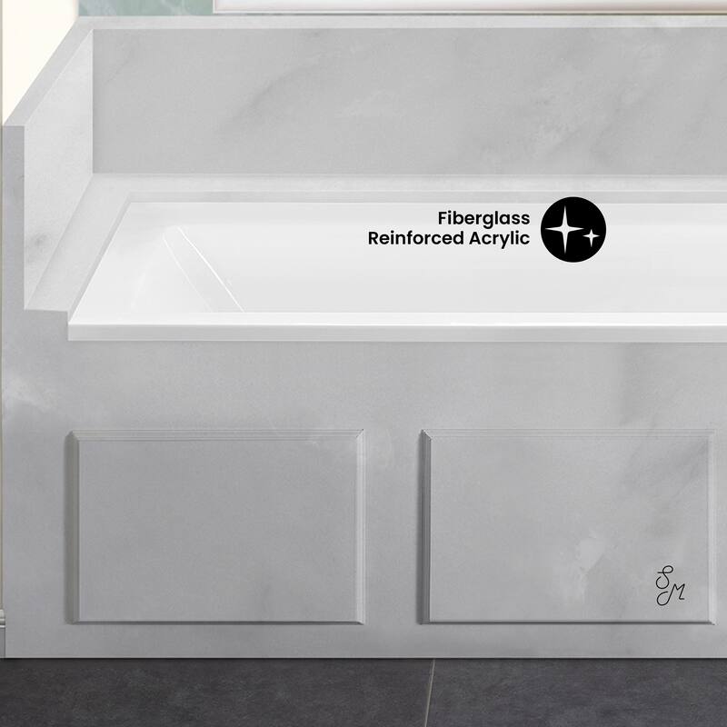 Voltaire 60 X 30 Right Drain Soaking Alcove Bathtub In Glossy White With Integrated Overflow, Drain Included