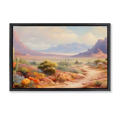Stupell Flower Lined Desert Path Framed Floater Canvas Wall Art Design By Franklyn Gregory