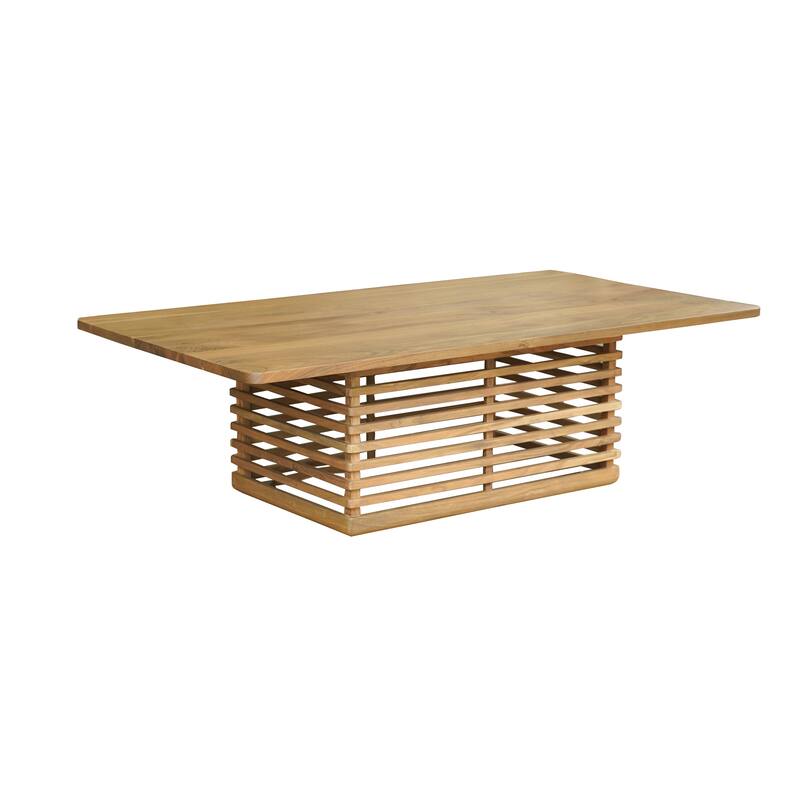 Sevita Round Mango Wood and Marble Modern Coffee Table, 36"W x 36"D x 18"H - 36"W x 36"D x 18"H