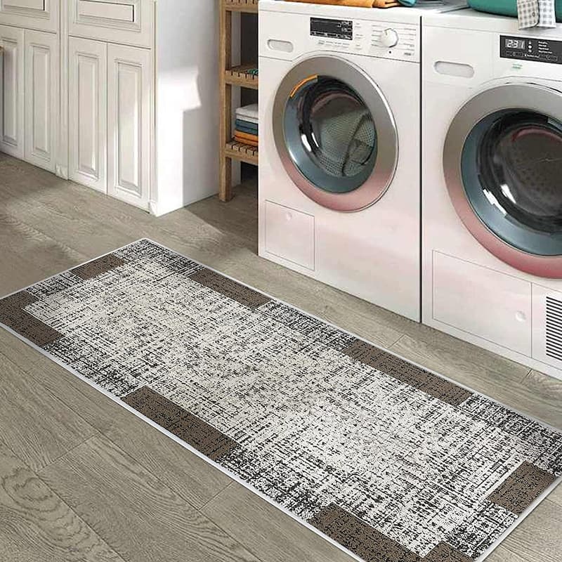 SussexHome Washable Ultra Thin Laundry Room Rug Runner - 20" x 59"