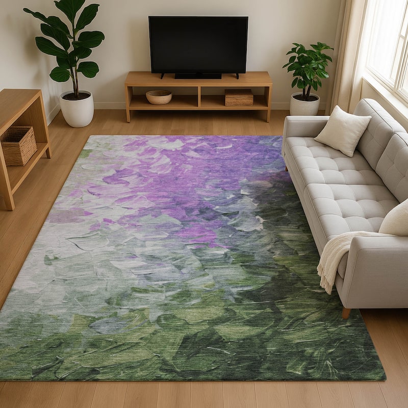 Premium Washable Super Soft Modern Current Mayfield Rug - Purple - 9' x 12'