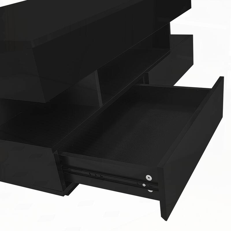 Lift-Top Coffee Table with High-Gloss Finish for Living Room
