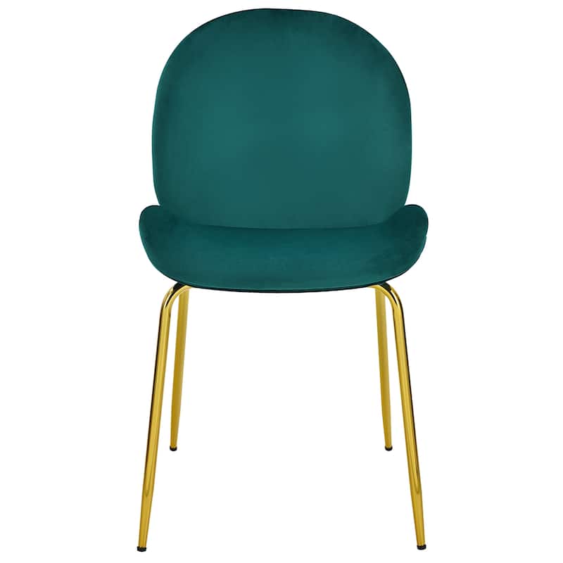 Costway Set of 2 Velvet Accent Chairs Dining Side Chairs w/Gold Metal