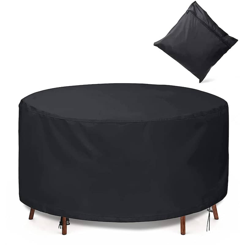 Round Patio Table Covers, Patio Furniture Set Covers Garden Table Chairs Set Covers - 62"Diax27.5"H
