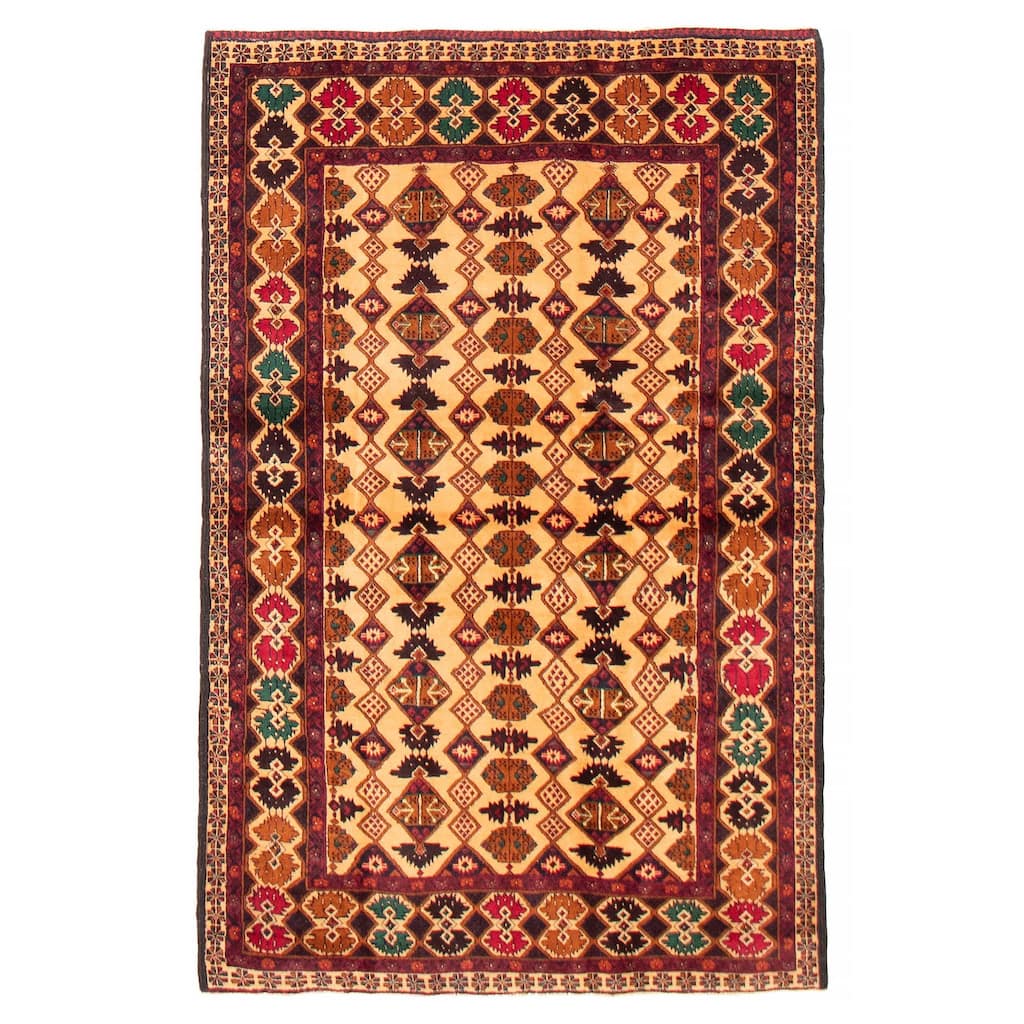Teimani Beige Rug 4'1" x 6'3" - 4'1 x 6'3