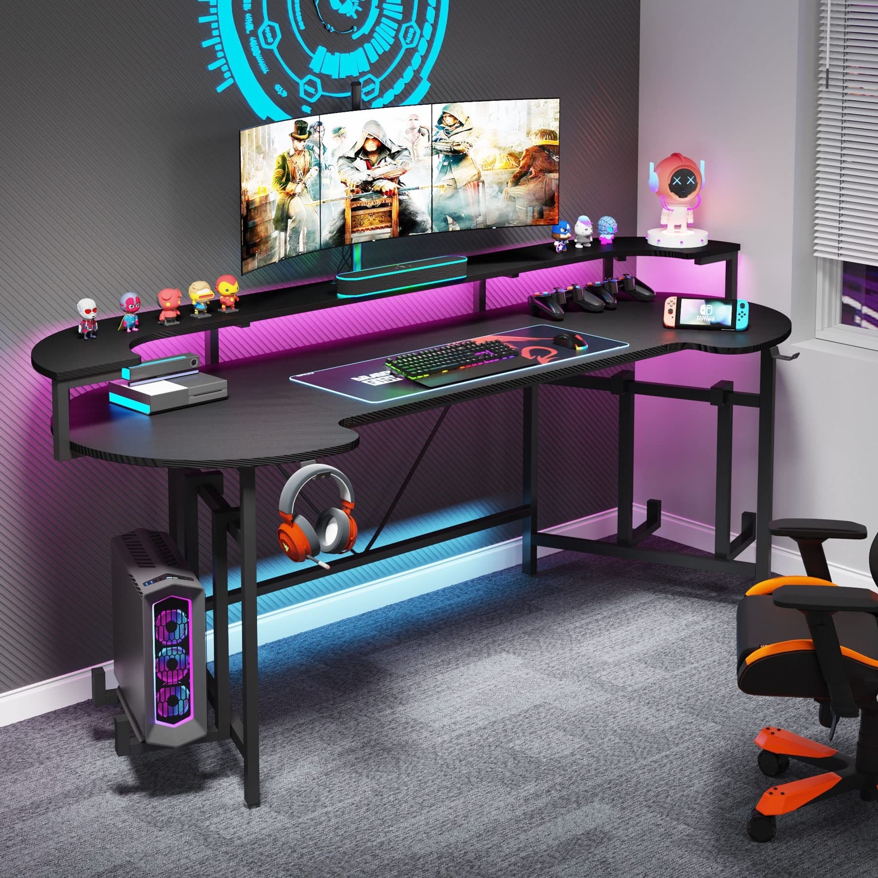 inches gaming led desk