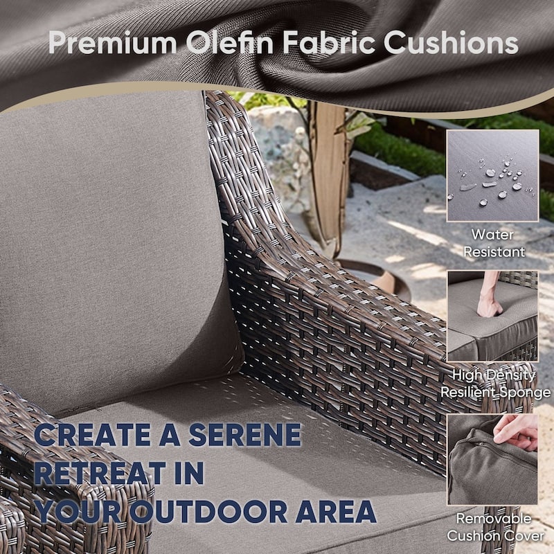 Pocassy Outdoor Chair with Comfortable Cushion Set of 2