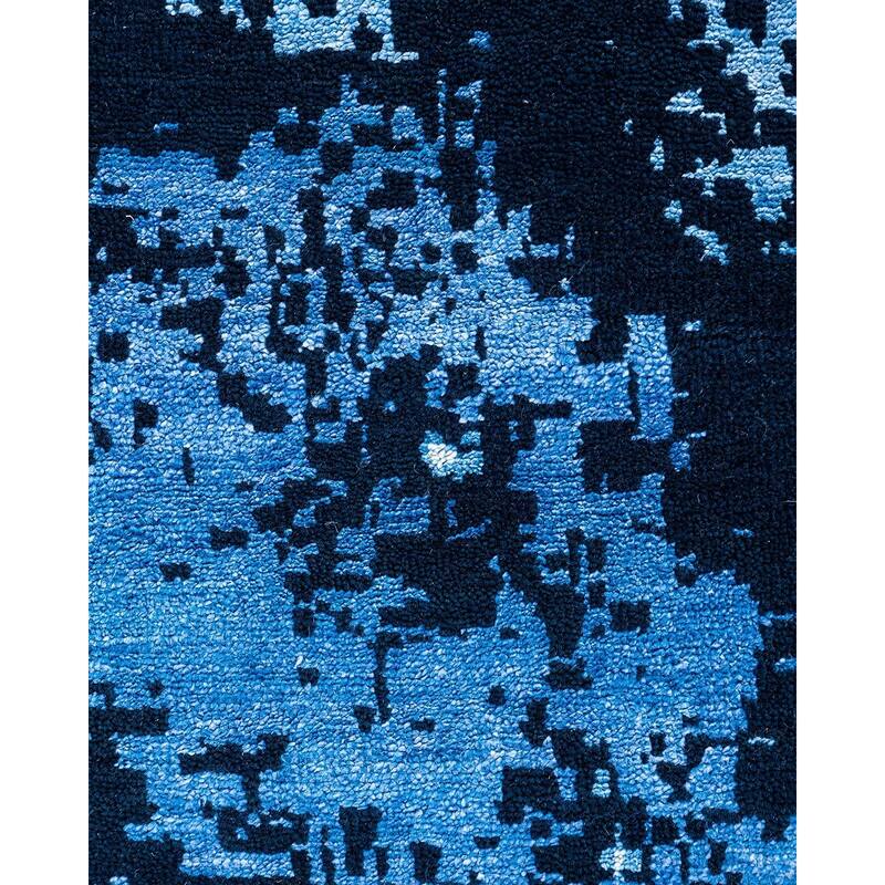 Ikat One-of-a-Kind Hand-Knotted Area Rug - Black, 9' 2" x 12' 1" - 9' 2" x 12' 1"