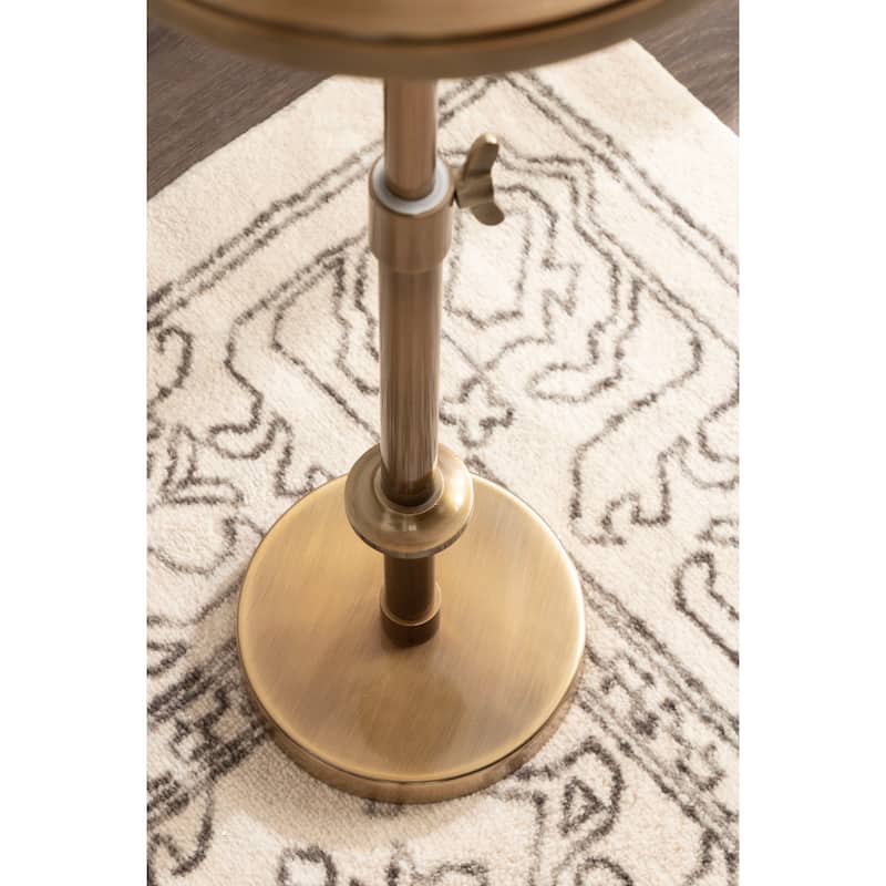 Kate and Laurel Engles Adjustable Polished Metal Table and Plant Stand